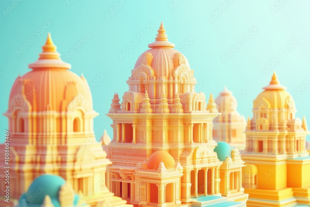 A large building with many domes and arches A large building with many domes and arches