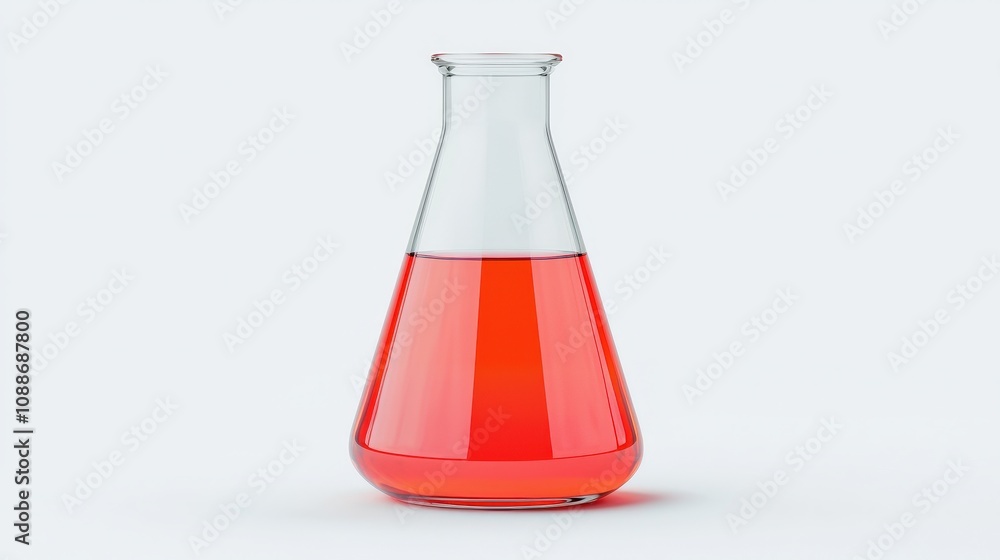 Red Liquid in Erlenmeyer Flask Science Experiment Chemistry Lab Research 3D Render Red Liquid in Erlenmeyer Flask Science Experiment Chemistry Lab Research 3D Render