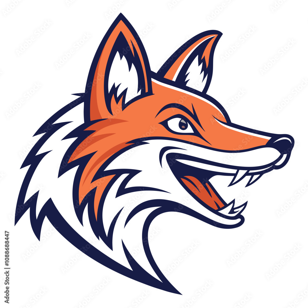 Fox Head Logo Vector Illustration Featuring Modern and Minimalistic Design Perfect for Branding and Graphic Projects Fox Head Logo Vector Illustration Featuring Modern and Minimalistic Design Perfect for Branding and Graphic Projects