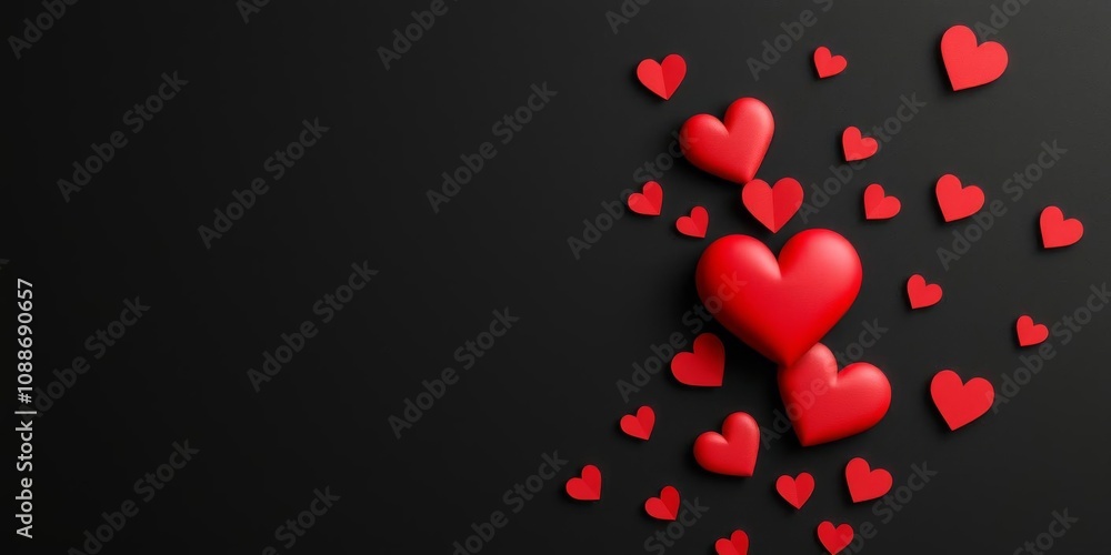 Red and black paper heart background with cut out love hearts, perfect for Valentine's Day wallpaper or design projects, romance, wallpaper, heart Red and black paper heart background with cut out love hearts, perfect for Valentine's Day wallpaper or design projects, romance, wallpaper, heart