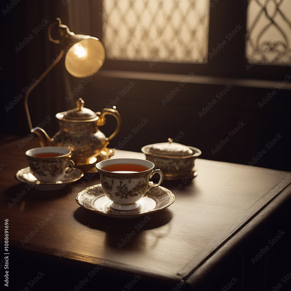 Tee - Tasse Tee als Pause am Arbeitsplatz Tee - Tasse Tee als Pause am Arbeitsplatz