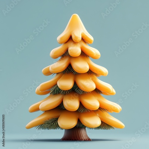 Creative Christmas Tree Sculpture Made from Corn Kernels