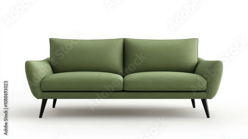 modern green sofa with sleek design and comfortable cushions, perfect for contemporary living spaces