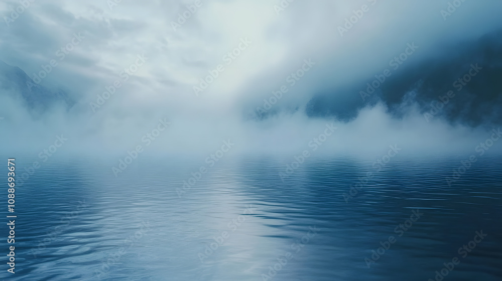 Serene Misty Lake at Dawn. Serene Misty Lake at Dawn.