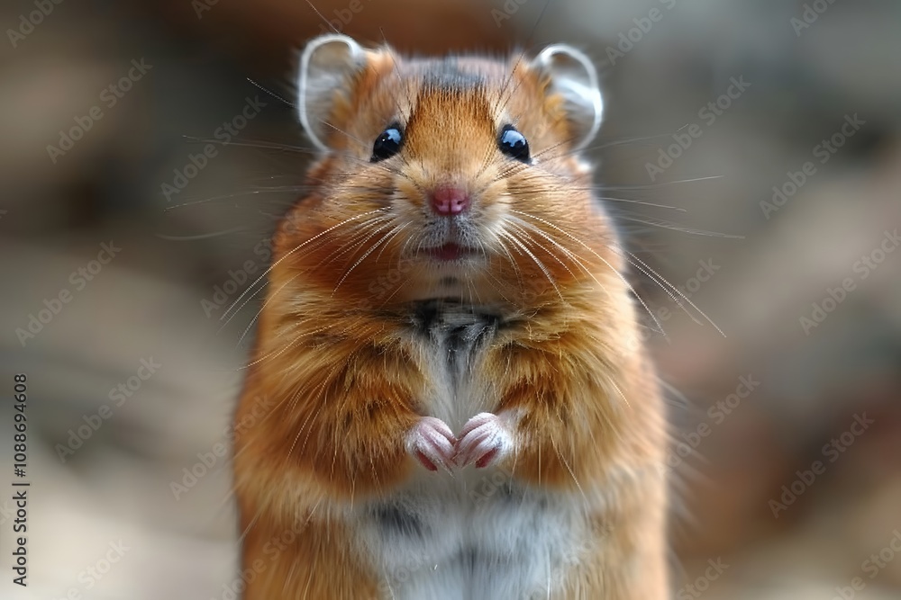 Adorable Hamster with Fluffy Fur and Curious Eyes for Pet-Themed Design Adorable Hamster with Fluffy Fur and Curious Eyes for Pet-Themed Design