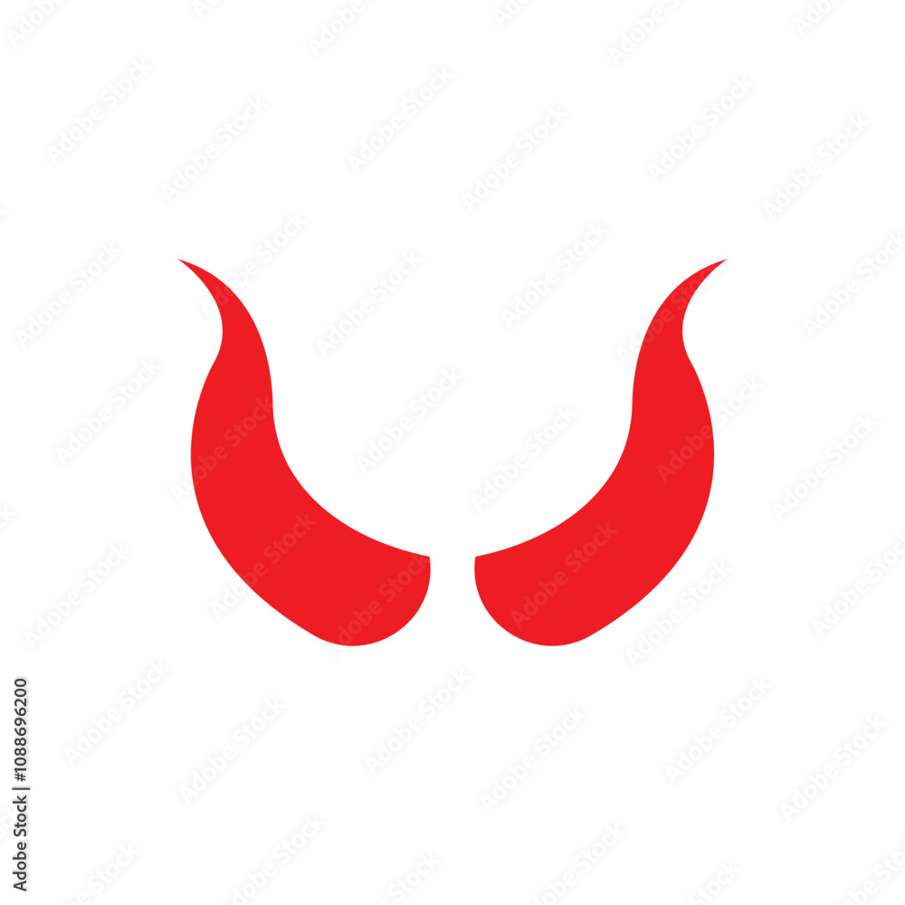 Obraz premium Devil horn Vector icon design illustration Template