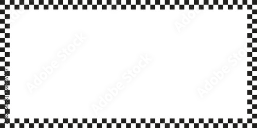Black checkers frame. Photo frame. Vector illustration.