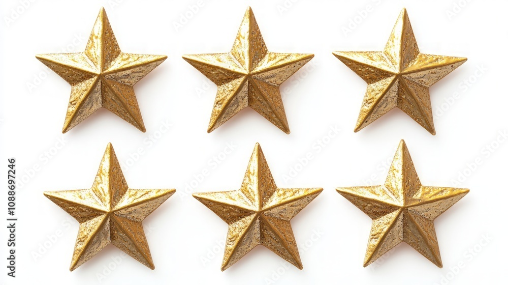 Gold Stars Arrangement, a captivating flat lay of shimmering gold stars on a pristine white surface, highlighting their dazzling brilliance and intricate details. Gold Stars Arrangement, a captivating flat lay of shimmering gold stars on a pristine white surface, highlighting their dazzling brilliance and intricate details.
