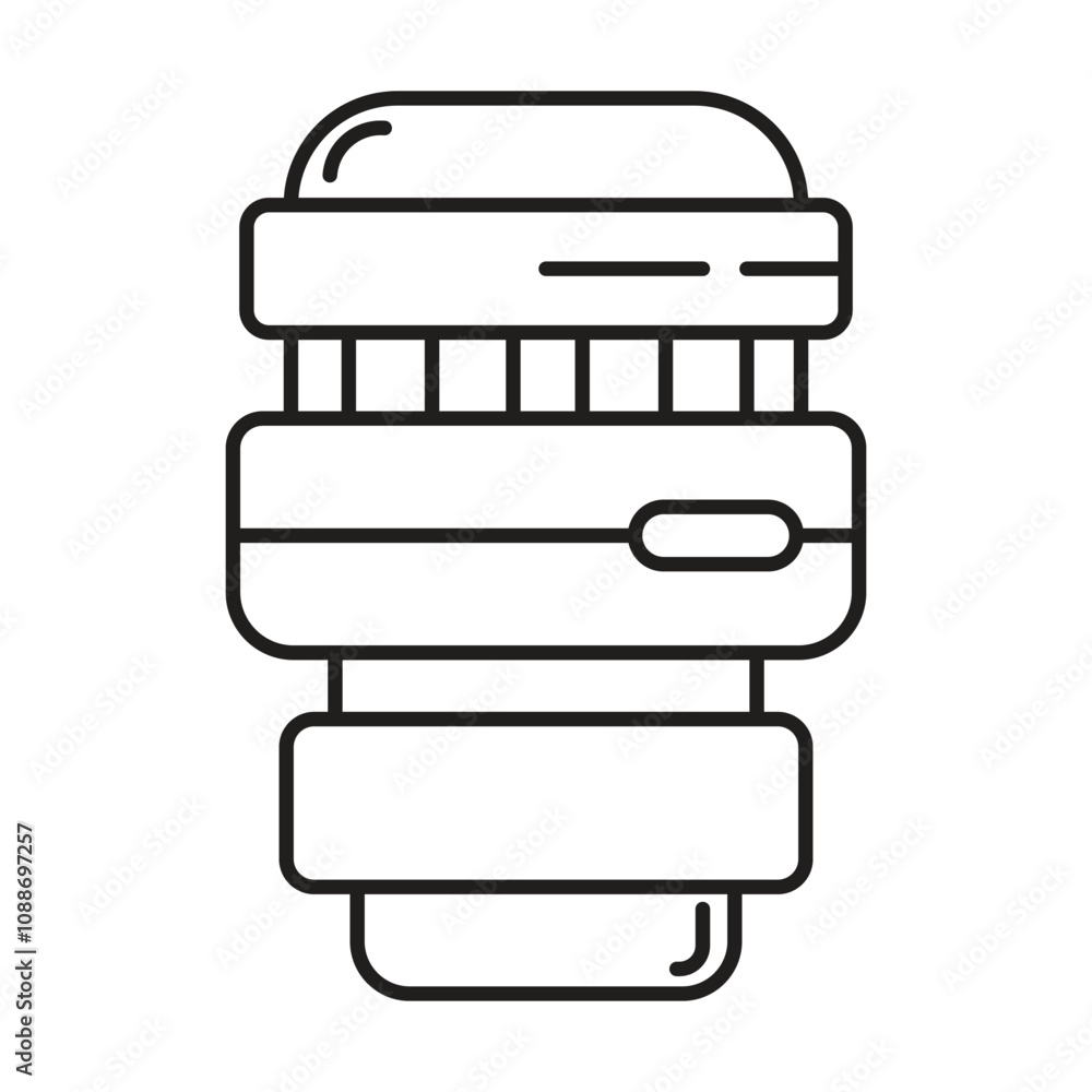 Lens icon vector on white background Lens icon vector on white background