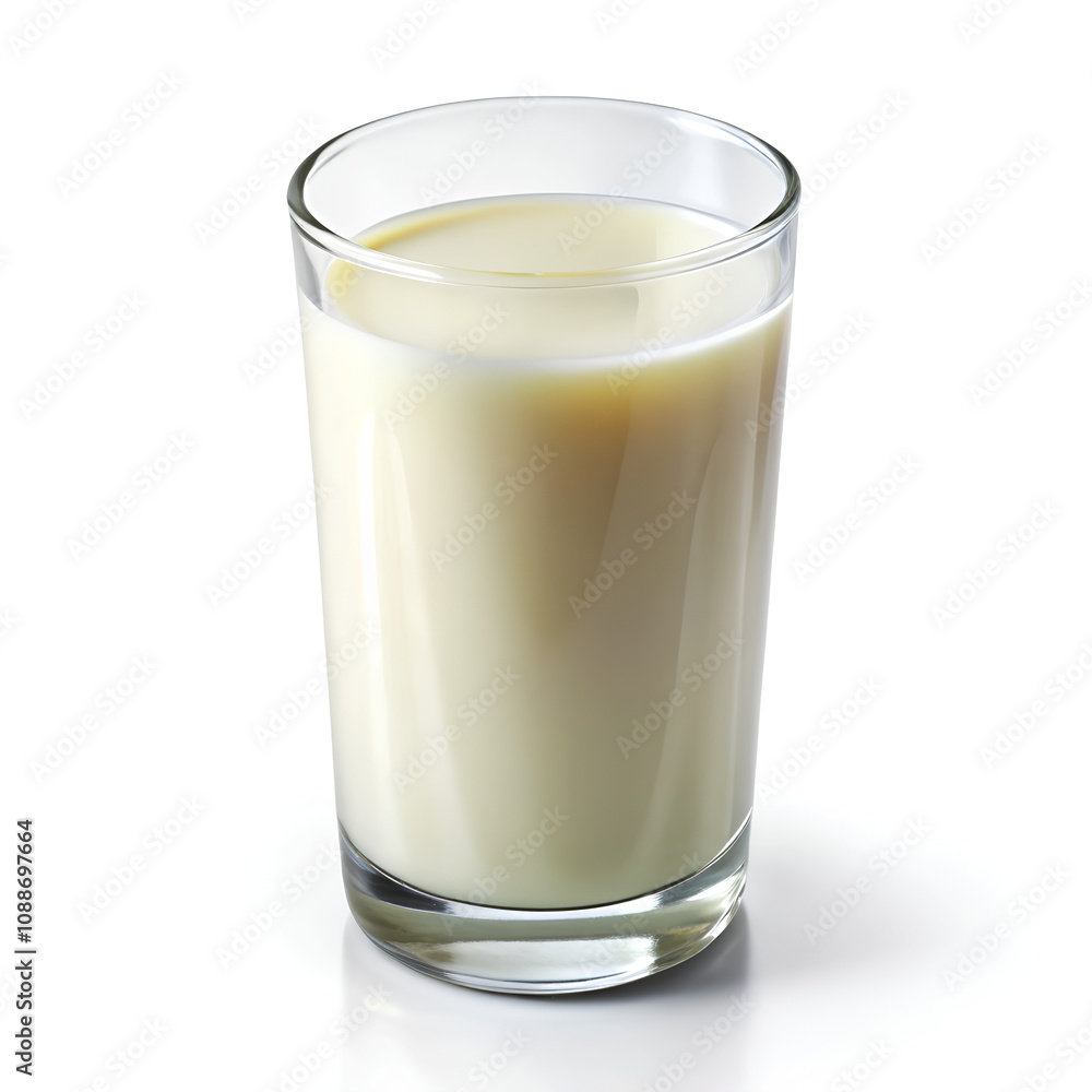 Glass of milk on isolated white background, Clipping path Glass of milk on isolated white background, Clipping path