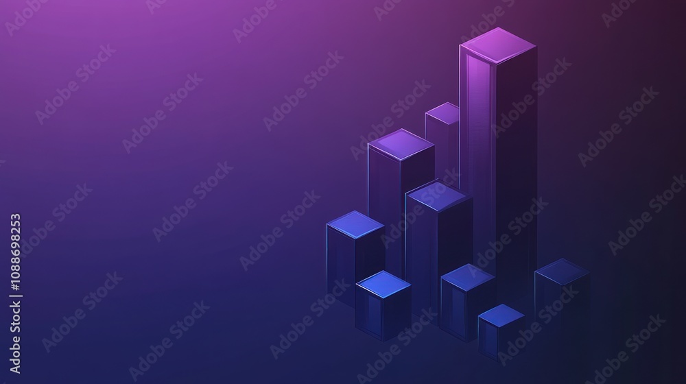 A stylized bar graph with a gradient background, representing data visualization. A stylized bar graph with a gradient background, representing data visualization.