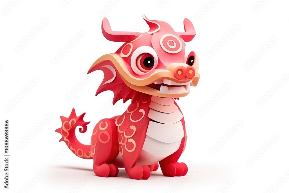 Chinese new year dragon cute white background. Chinese new year dragon cute white background.