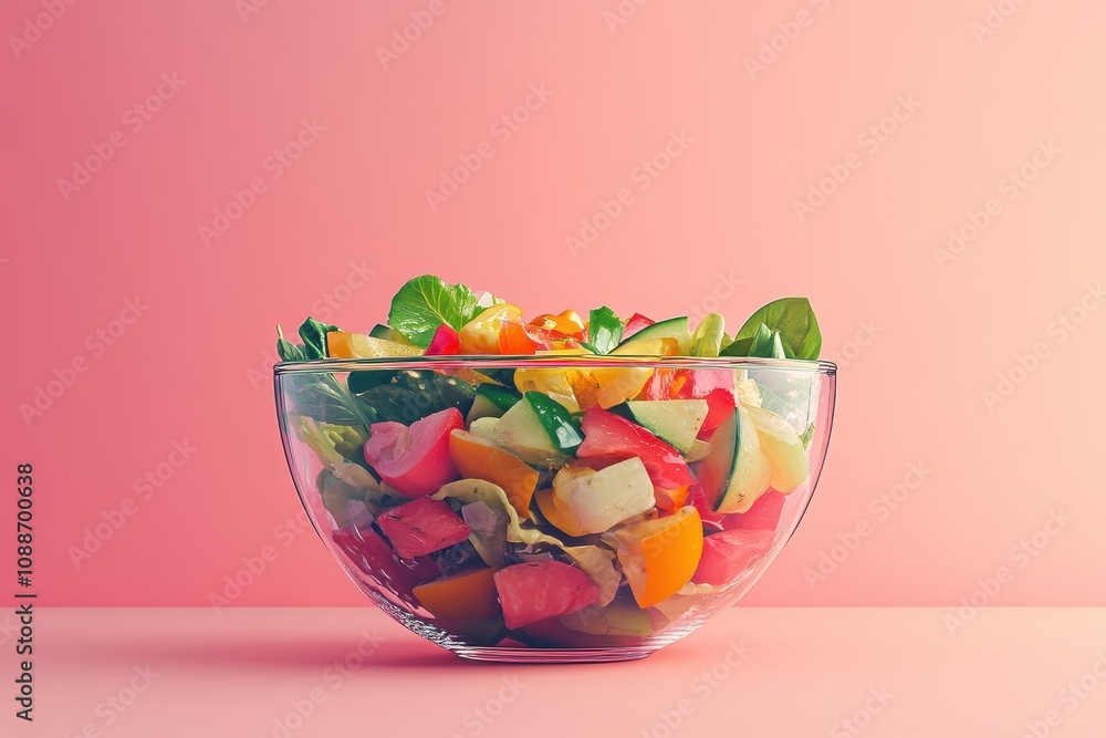 A bowl of mixed vegetables is sitting on a table A bowl of mixed vegetables is sitting on a table