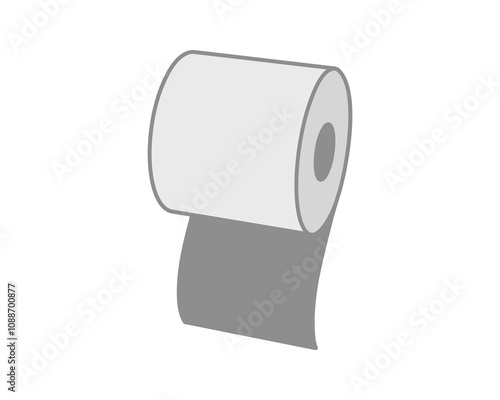 Toilet paper roll or tube icon design, template for wc. Bathroom hygiene icons, kitchen cleaning towel. Blank soft scroll product.