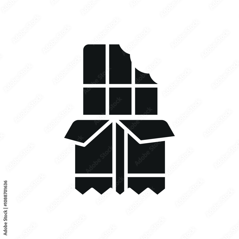 Chocolate bar icon vector food or dessert in modern and simpel concept Chocolate bar icon vector food or dessert in modern and simpel concept