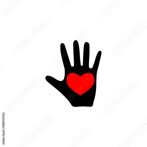 Wallpaper Mural Human hand and heart   isolated on white background. Torontodigital.ca