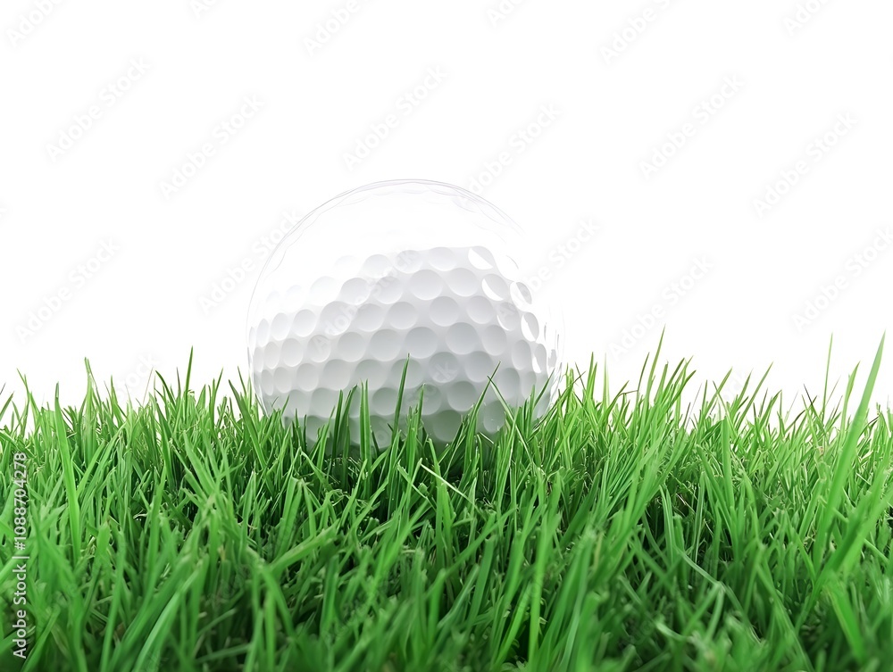 A golf ball resting on the grass A golf ball resting on the grass