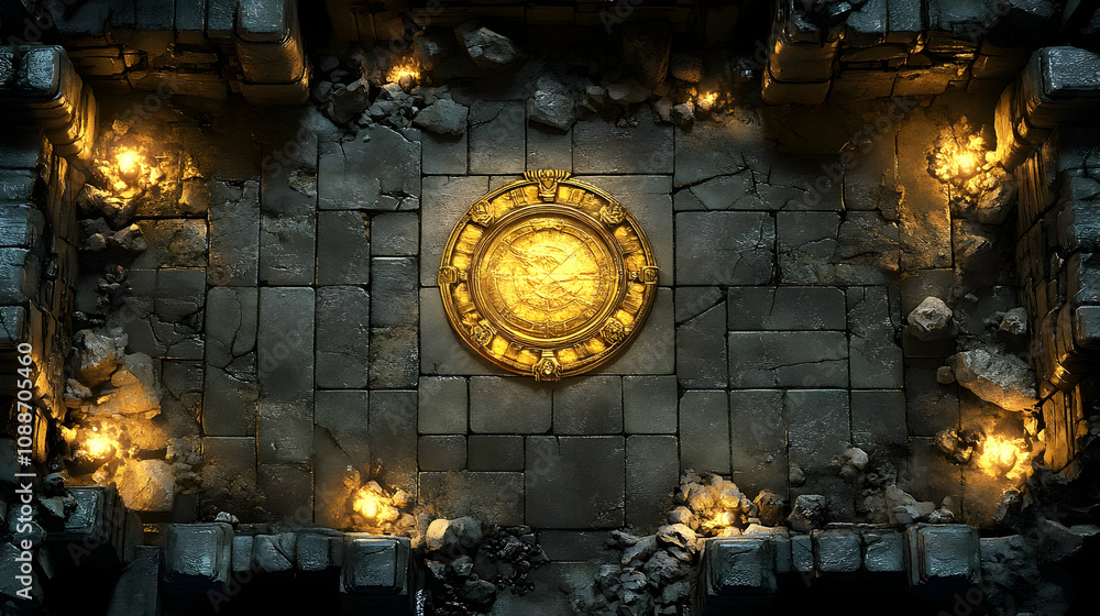 Ancient Ruins: Golden Disc Mystery in Dark Chamber Ancient Ruins: Golden Disc Mystery in Dark Chamber