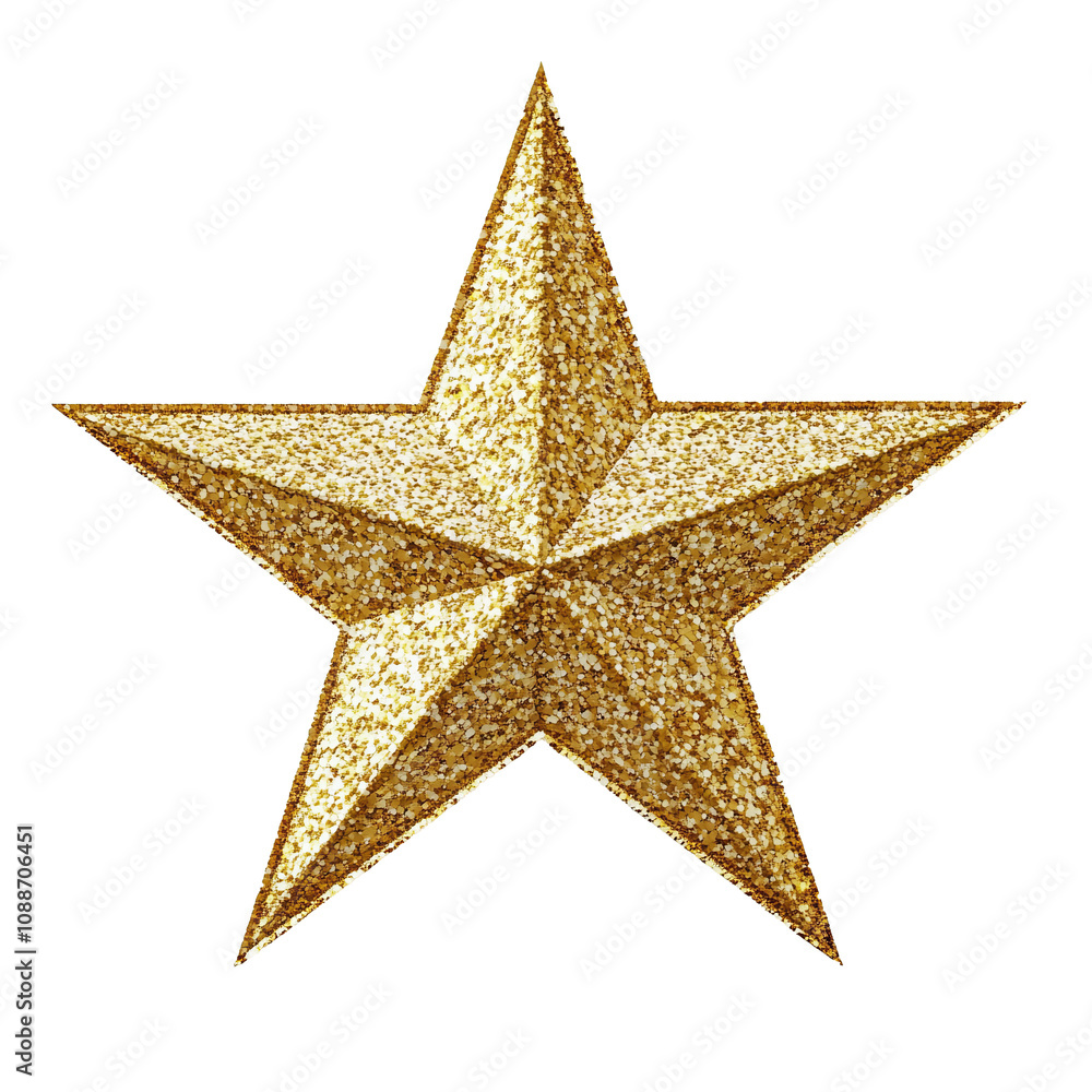 Gold glittering star Gold glittering star