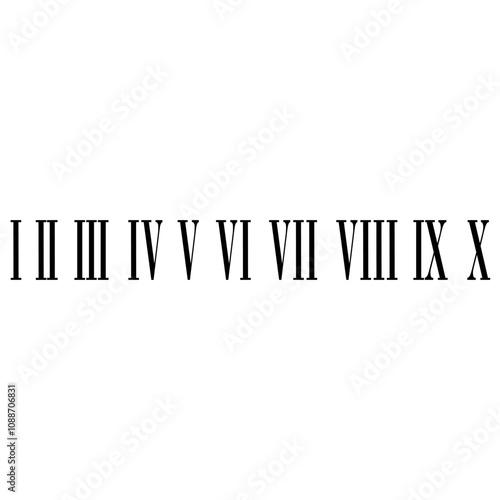 Roman numerals icon vector set. Dial illustration sign collection. Numbers symbol or logo.