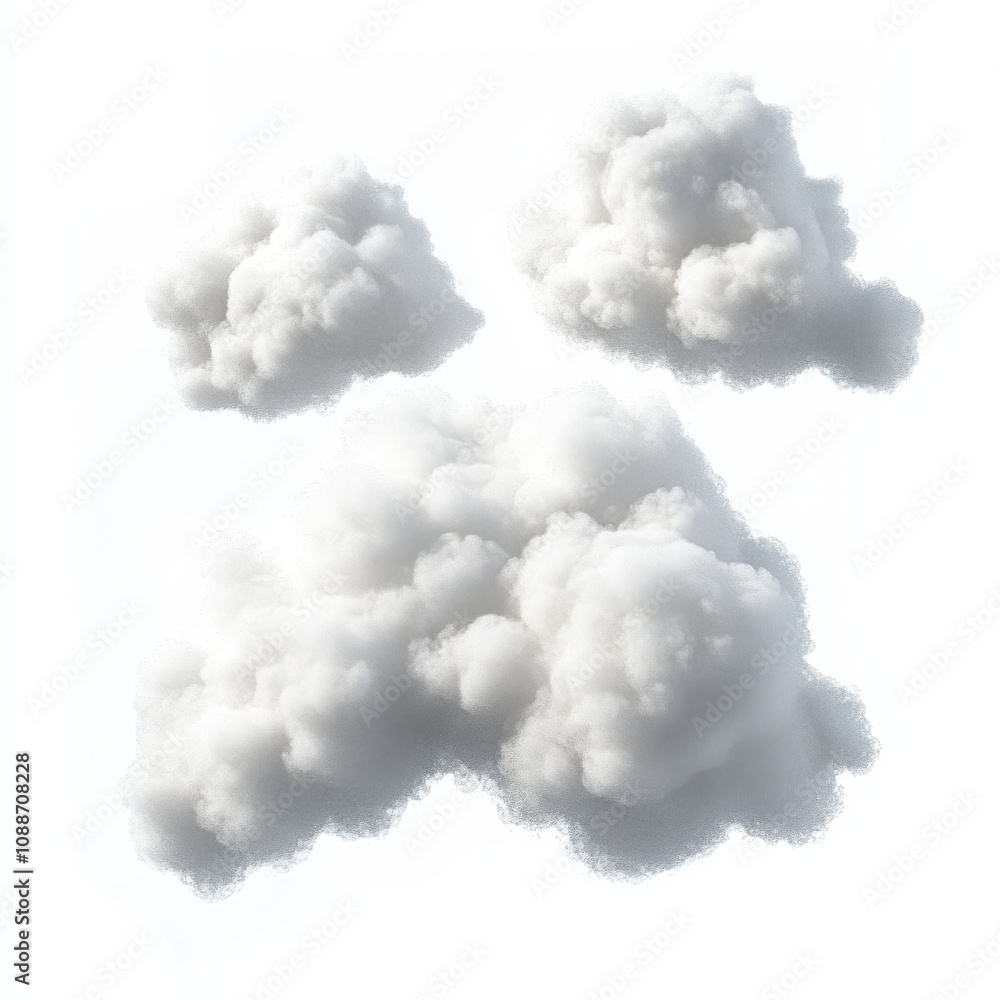 Fluffy white clouds in bright sky create serene atmosphere. These soft, billowy formations evoke sense of calm and tranquility, perfect for nature themed projects Fluffy white clouds in bright sky create serene atmosphere. These soft, billowy formations evoke sense of calm and tranquility, perfect for nature themed projects