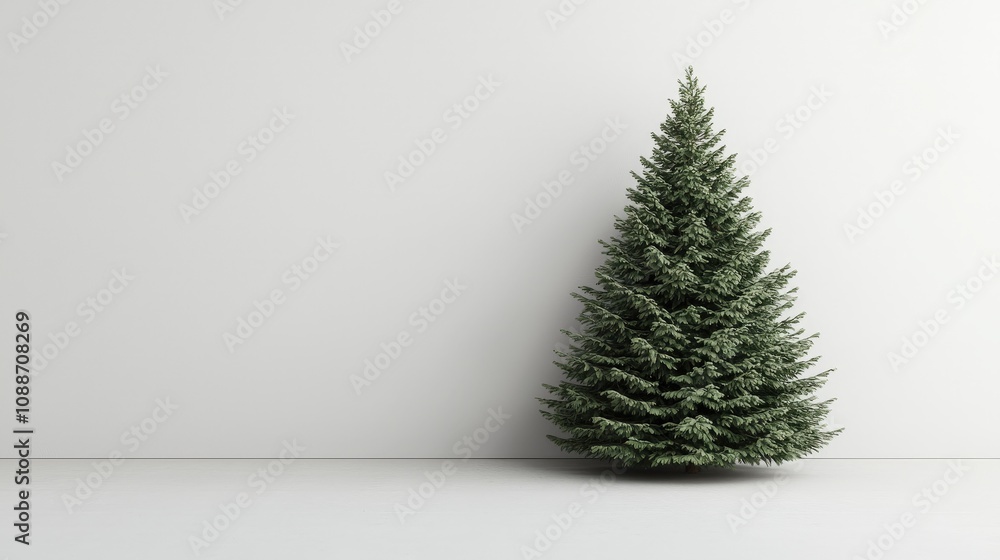 Minimalist Christmas Fir Tree 3D Render Holiday Scene Winter Evergreen Minimalist Christmas Fir Tree 3D Render Holiday Scene Winter Evergreen