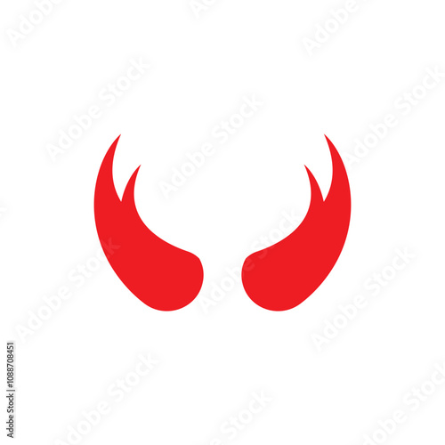 Devil horn Vector icon design illustration Template