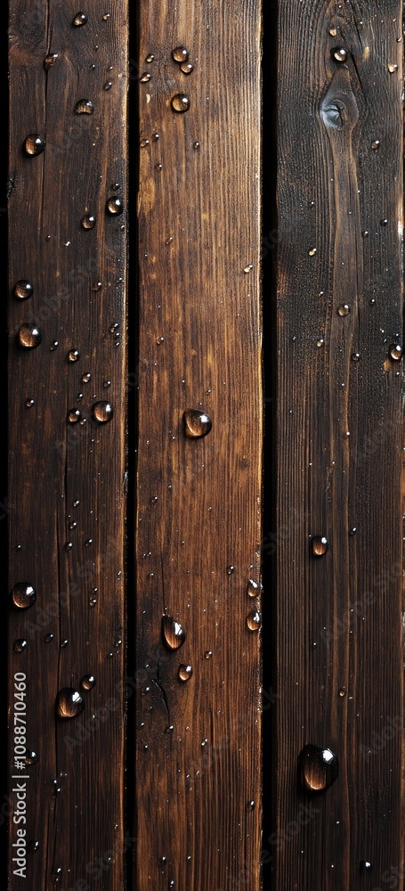 Dark brown wooden background with water droplets, vector illustration, flat design, digital art, detailed texture, high resolution, professional photography, natural lighting, stunning quality. Dark brown wooden background with water droplets, vector illustration, flat design, digital art, detailed texture, high resolution, professional photography, natural lighting, stunning quality.