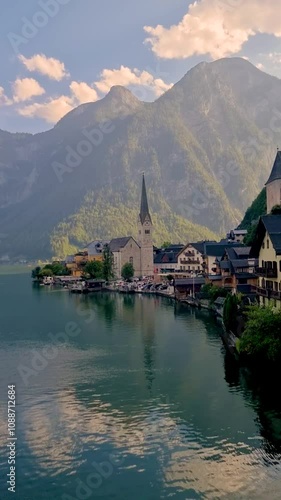 Wallpaper Mural Discover the enchanting beauty of Hallstatt, Austria, where historic architecture meets serene waters. Torontodigital.ca