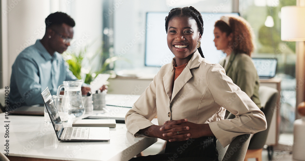 © peopleimages.com - Meeting, portrait and happy woman in office with laptop for research, data analysis or business report. Computer, confidence and businesswoman in boardroom planning online schedule at digital agency © peopleimages.com - Meeting, portrait and happy woman in office with laptop for research, data analysis or business report. Computer, confidence and businesswoman in boardroom planning online schedule at digital agency