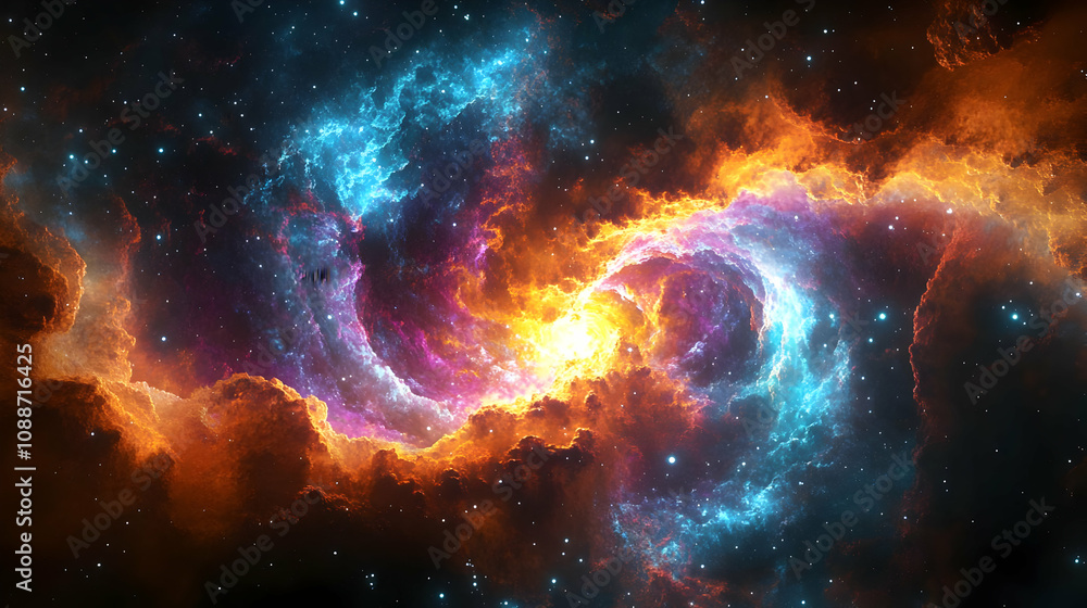 Cosmic Nebula: Fiery and Icy Clouds Collide in Space Cosmic Nebula: Fiery and Icy Clouds Collide in Space