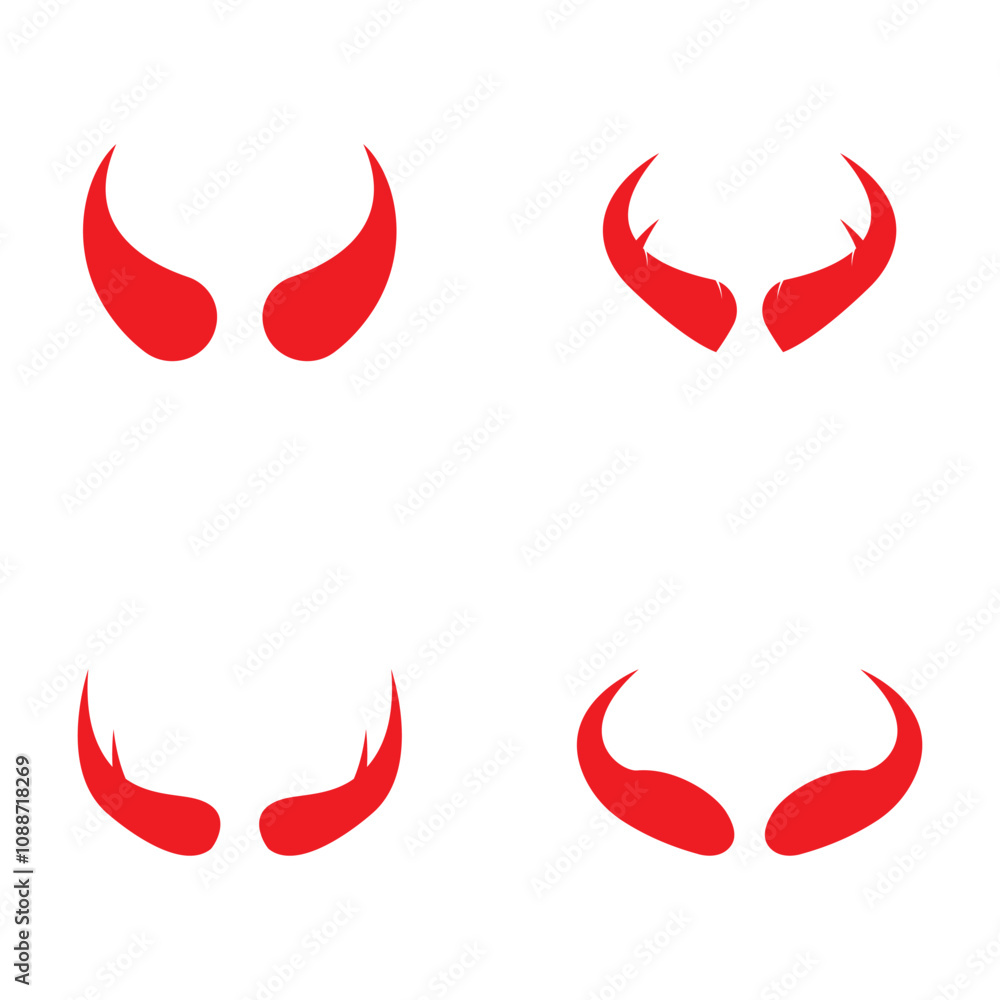 Devil horn Vector icon design illustration Template Devil horn Vector icon design illustration Template