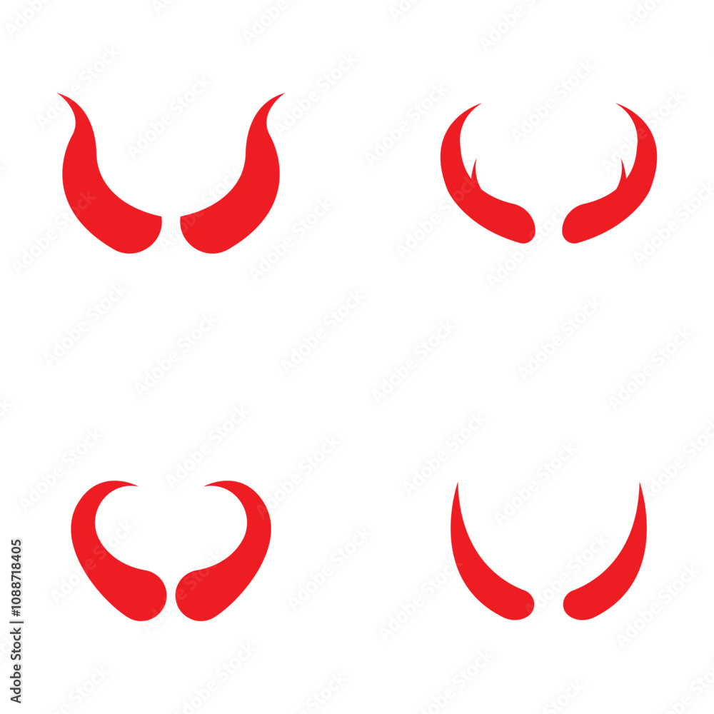 Devil horn Vector icon design illustration Template Devil horn Vector icon design illustration Template
