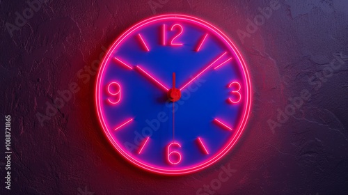 Wallpaper Mural Neon clock with vibrant colors and bold design. Torontodigital.ca