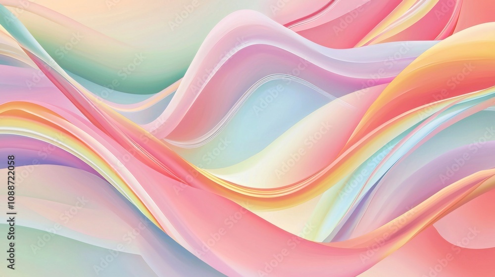 A vibrant and colorful abstract illustration showcasing smooth waves in pastel shades, creating a serene and calming effect. Ideal for creative projects. A vibrant and colorful abstract illustration showcasing smooth waves in pastel shades, creating a serene and calming effect. Ideal for creative projects.