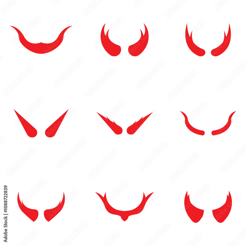 Devil horn Vector icon design illustration Template Devil horn Vector icon design illustration Template