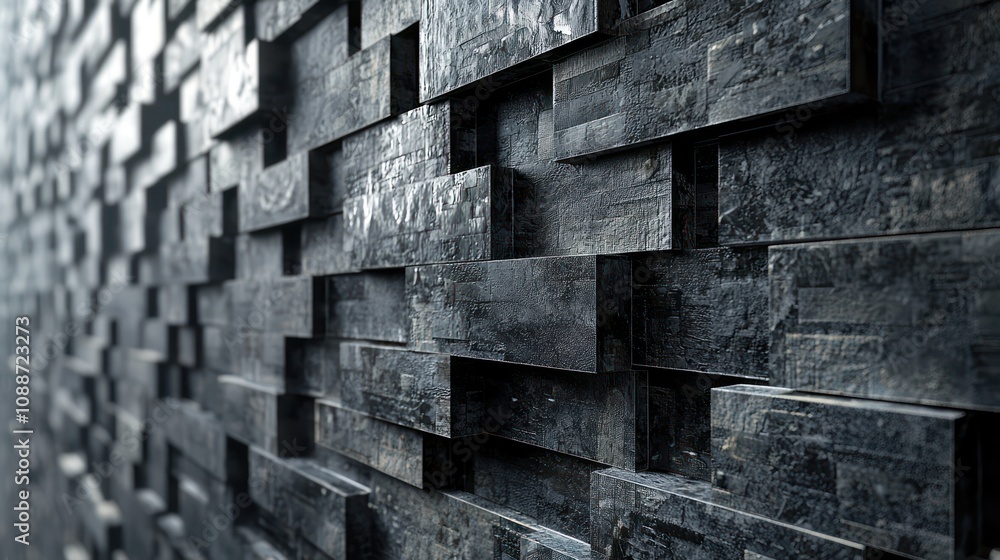 A digitally rendered wall with a modern texture, showcasing depth and dimension A digitally rendered wall with a modern texture, showcasing depth and dimension