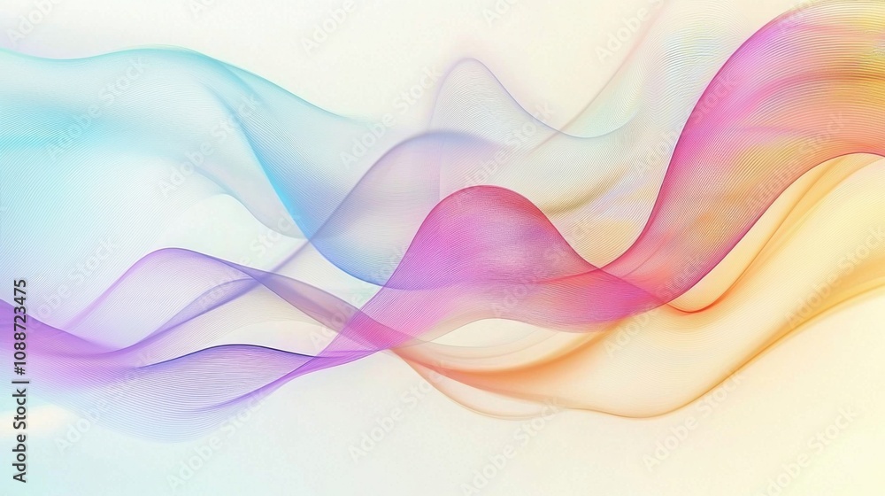 This image showcases colorful flowing waves in soft hues of blue, pink, and orange, creating a serene and artistic background. This image showcases colorful flowing waves in soft hues of blue, pink, and orange, creating a serene and artistic background.
