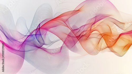 A dynamic digital abstract image featuring flowing lines in various colors and thicknesses