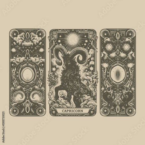 capricorn zodiak tarot tattoo for divination