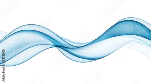 A serene illustration of flowing blue waves against a white background, evoking a sense of calmness and creativity.