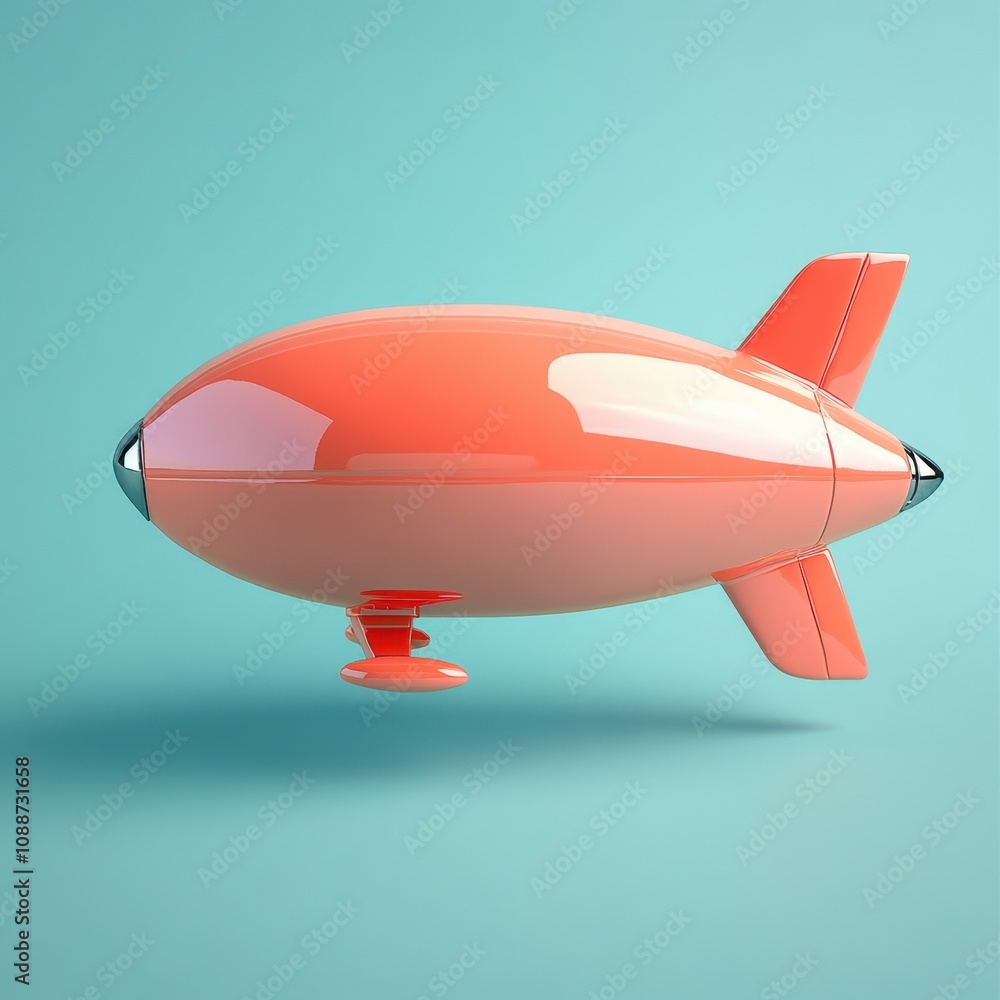 Fototapeta premium Retro Futuristic Airship Concept - Futuristic Airship Design