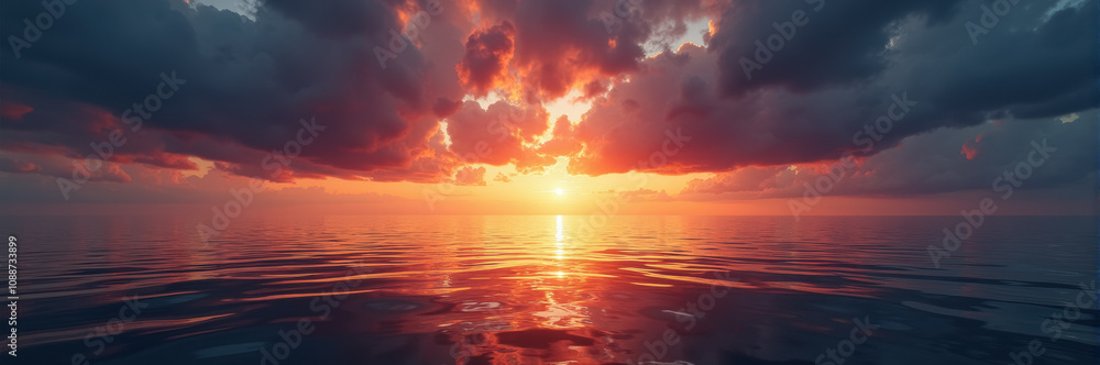 Fototapeta premium A sunset over the ocean