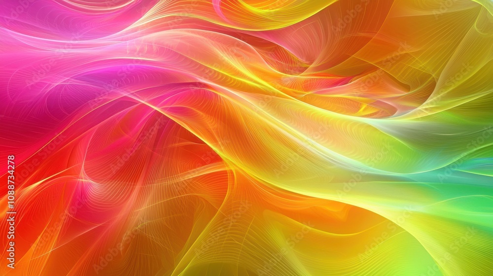 A vibrant abstract wave pattern featuring bright colors like pink, orange, yellow, and green, creating a sense of movement and fluidity. A vibrant abstract wave pattern featuring bright colors like pink, orange, yellow, and green, creating a sense of movement and fluidity.