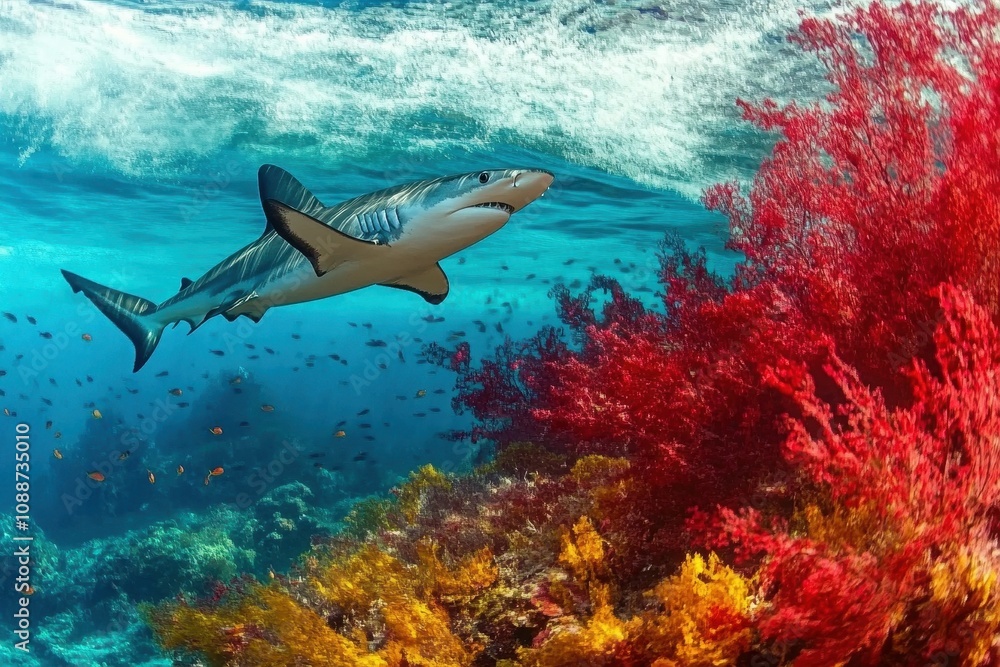 Fototapeta premium Blacktip Reef Shark in Motion