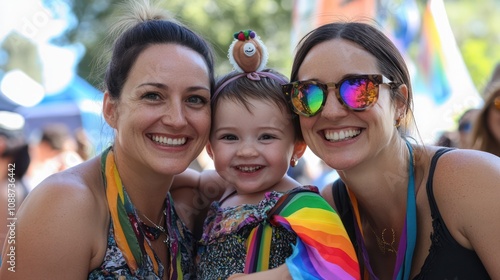 Proud LGBTQ families participating in events that celebrate their unique journeys photo