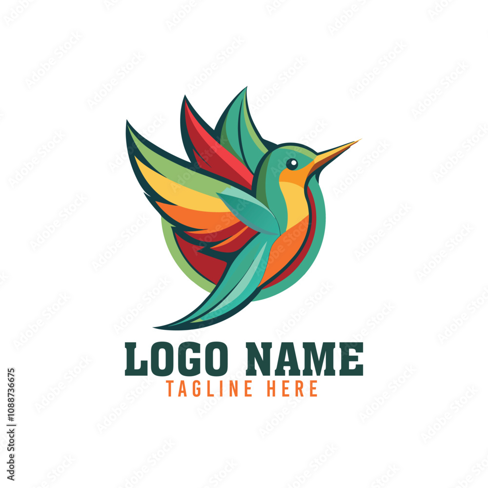 Fototapeta premium logo-for-company-using-hummingbird-shape