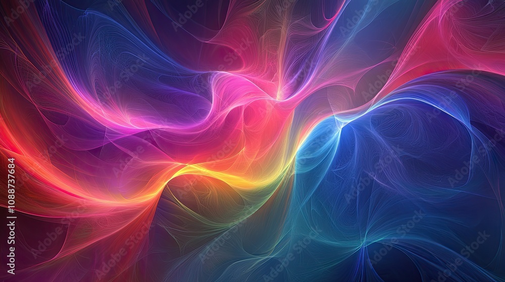 Obraz premium Abstract Colorful Waves of Light and Energy