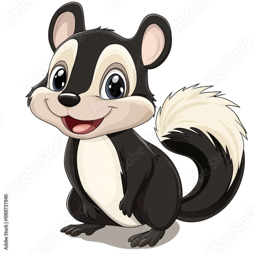 Adorable Baby Skunk Cartoon Illustration photo