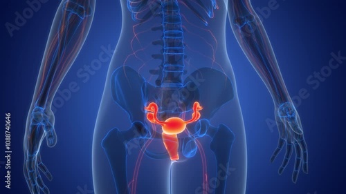 Female Reproductive System Anatomy Animation Concept